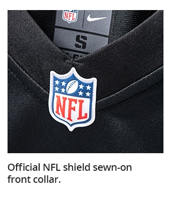 Official NFL shield sewn-on front collar.