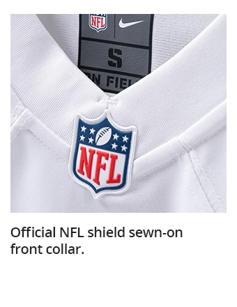 Official NFL shield sewn-on front collar.
