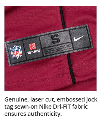 Genuine, laser-cut, embossed jock tag sewn-on Nike Dri-FIT fabric ensures authenticity.