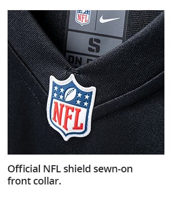 Official NFL shield sewn-on front collar.