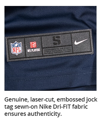 Genuine, laser-cut, embossed jock tag sewn-on Nike Dri-FIT fabric ensures authenticity.