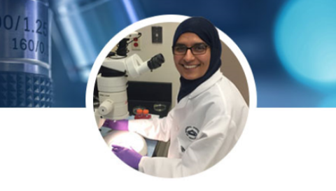 Female student in a lab