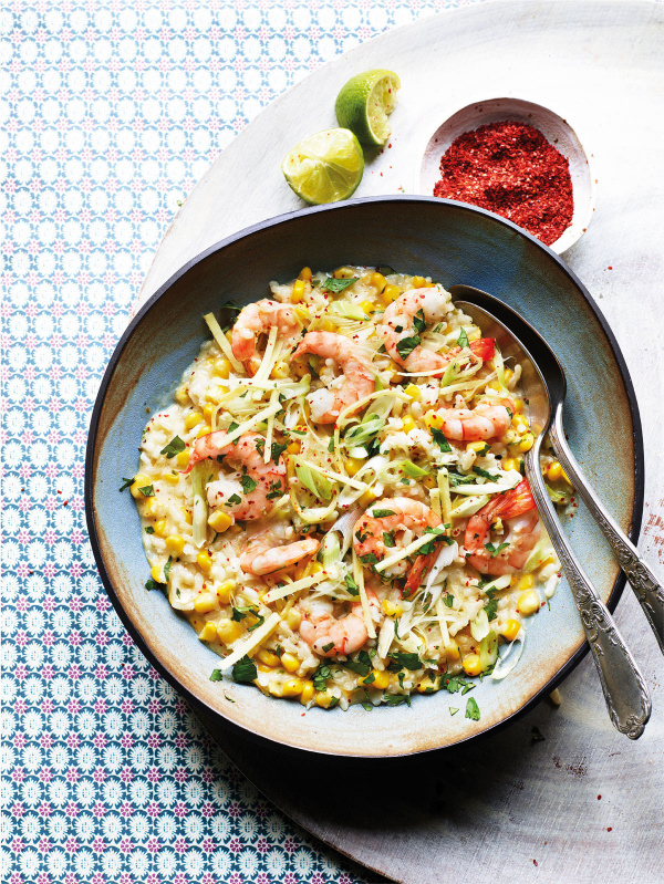 Image of Sabrina Ghayour's Aromatic Prawn and Sweetcorn Rice