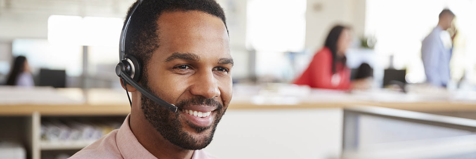 Man in call center