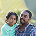 father and daughter in nature