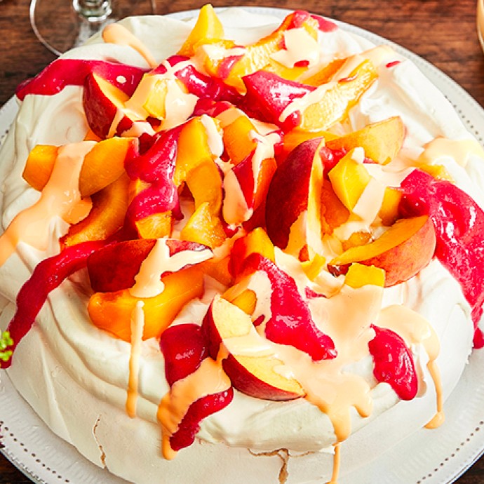 Nigella's Peach Melba Pavlova