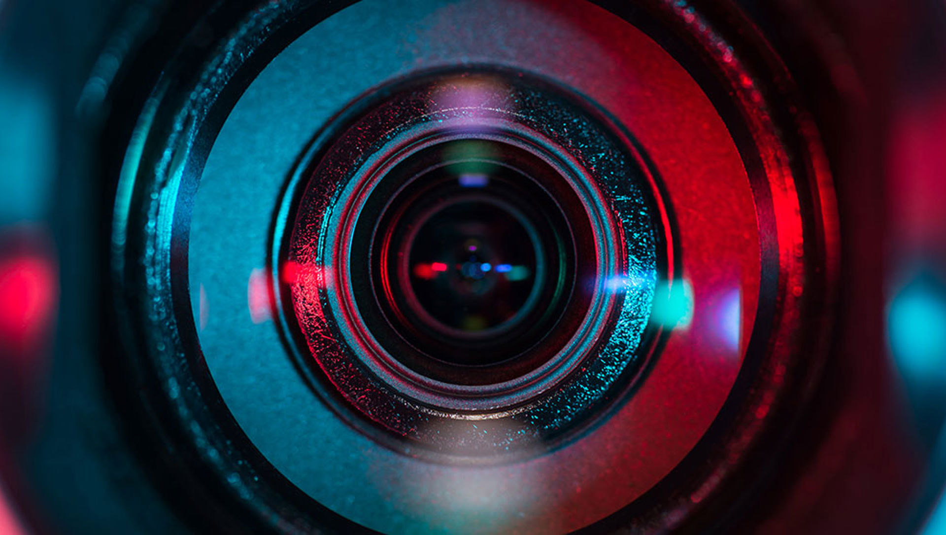 A close-up photo of a camera lens