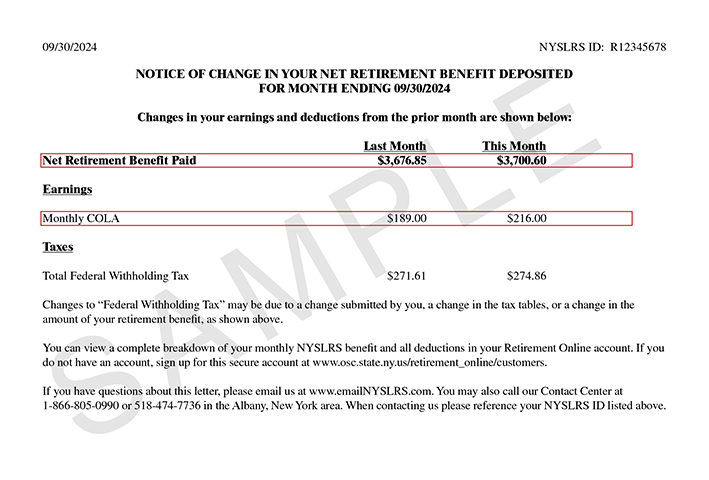 Net change letter sample 2024