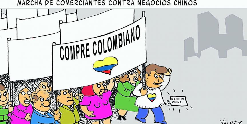 Marcha de comerciantes contra negocios chinos