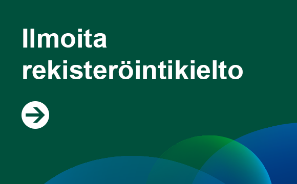 Ilmoita rekisteröintikielto