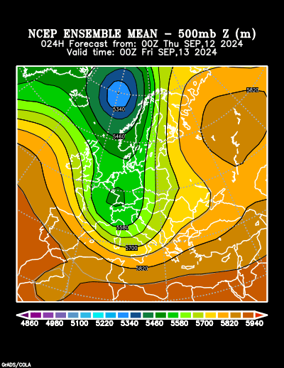 NCEP Ensemble t = 024 hour forecast product