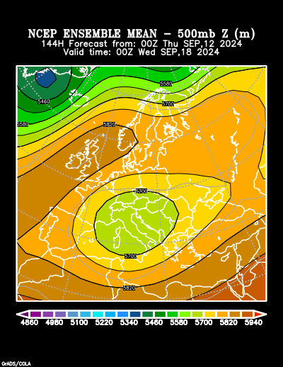 NCEP Ensemble t = 144 hour forecast product