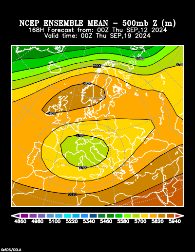 NCEP Ensemble t = 168 hour forecast product