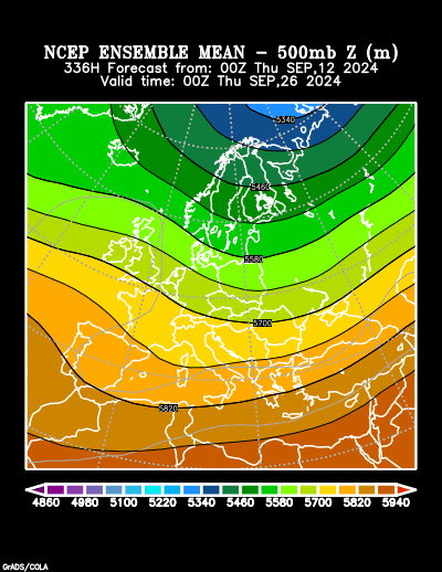 NCEP Ensemble t = 336 hour forecast product