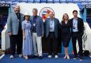 L-R; Todd Trosclair jr, Amy Trosclair, Todd Trosclair snr; Rob Couhig, Missy Couhig, Joe Jacobson of Reading FC.