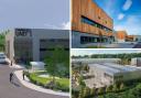 CGIs of logistics hubs and new industrial estates in Shinfield, Lower Earley and Woodley.