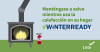 Evite conducir si los funcionarios locales así lo indican. Si debe salir, ¡conduzca despacio! #WinterReady El gráfico muestra una chimenea con extintor de incendios.