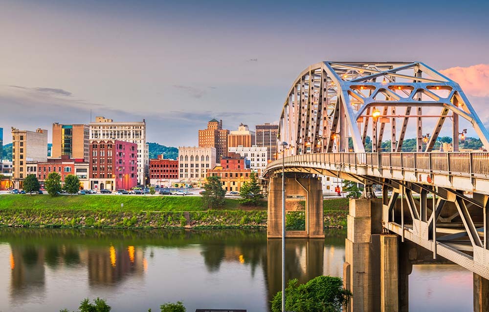 aerial view of West Virginia