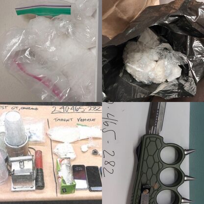 Image of narcotics and evidence seized during arrest