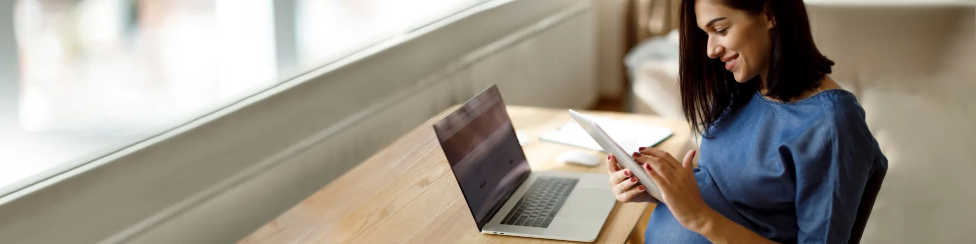 Person using a tablet