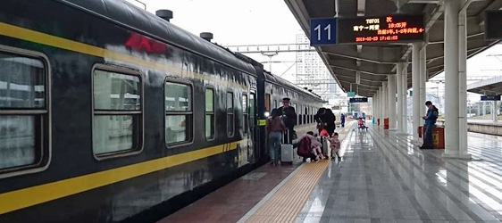 The Hanoi to Nanning train at Nanning station