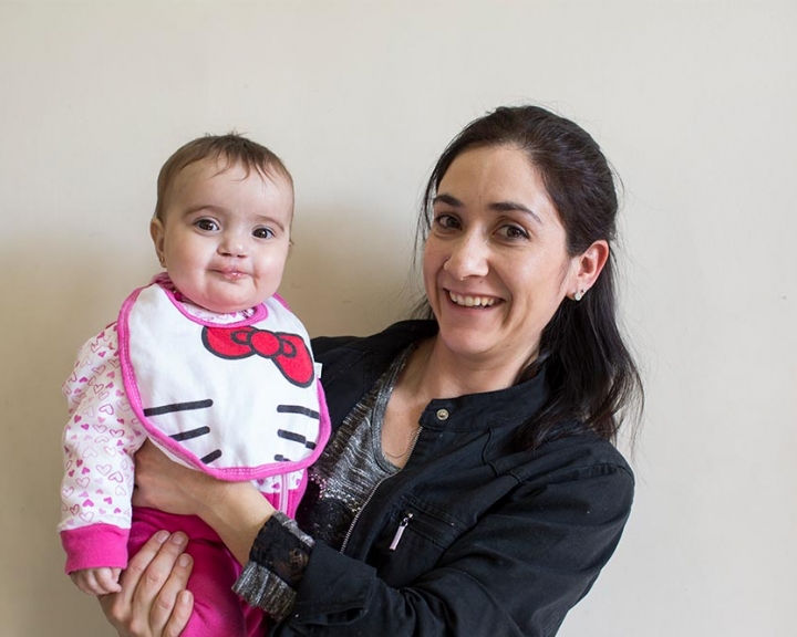 young child with happy mother