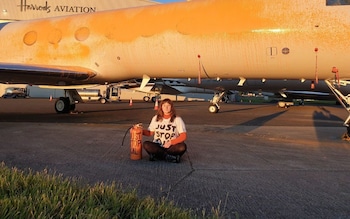 Just Stop Oil members sprayed orange paint on two private jets at Stansted on June 20