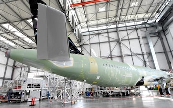 A320 production line at the Airbus plant in Hamburg