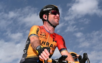 Mark Cavendish in the kit of his new team Bahrain-Mclaren