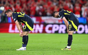 Kenny McLean and Scott McKenna during Scotland's Euro 2024 draw against Switzerland