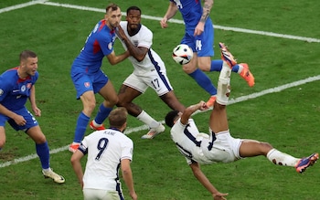 Jude Bellingham scores against Slovakia