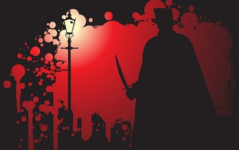 An image of Jack the Ripper in the shadows