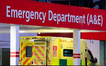 An ambulance is seen outside St Thomas Hospital in Westminster