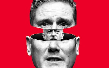 A graphic showing Jeremy Corbyn inside Kier Starmer