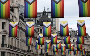 Pride flags on Regent Street