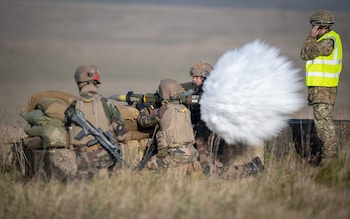 Soldiers train on Salisbury Plain, Wilts