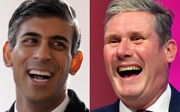 No joke: Rishi Sunak and Sir Keir Starmer laughing 