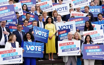 Rishi Sunak and wife Akshata Murty at the launch of the Conservative Party General Election manifesto