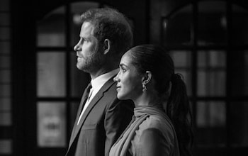 A photograph of the Duke and Duchess of Sussex, taken by Misan Harriman and acquired by the National Portrait Gallery