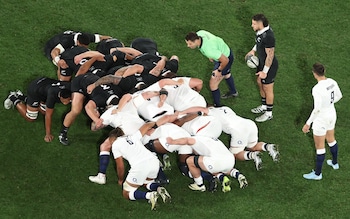 A New Zealand-England scrum