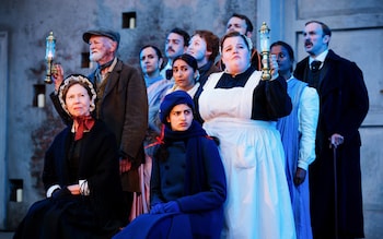 Hannah Khalique-Brown (centre) and cast in The Secret Garden at Regent's Park Open Air Theatre