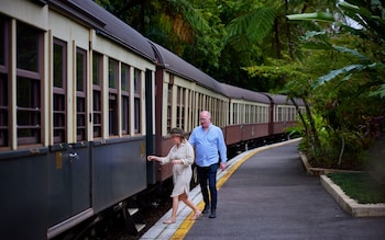 walking next to Kuranda Scenic Railway