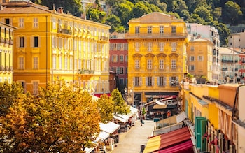 Cours Saleya flower market in Nice, French Riviera