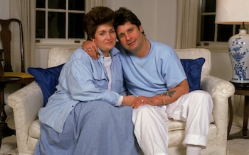 Sharon and Ozzy Osbourne at home together in 1987