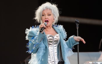 Cyndi Lauper on the Pyramid Stage at Glastonbury 2024