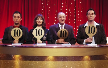 The original judging line-up: Craig Revel Horwood, Arlene Phillips, Len Goodman and Bruno Tonioli