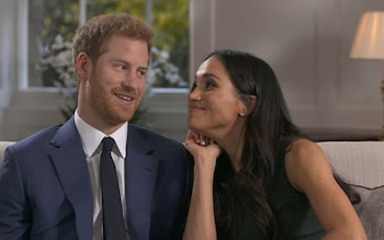 Prince Harry and Meghan Markle in their official engagement interview