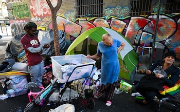 Three homeless people in San Francisco 