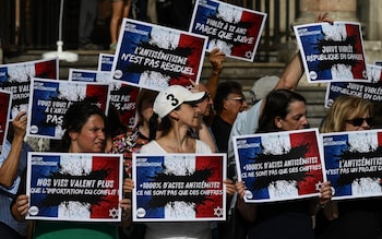 A protest against anti-Semitism in Lyon in France