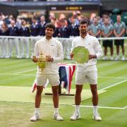 Carlos Alcaraz and Novak Djokovic will face each other again for the title (Victoria Jones/PA)